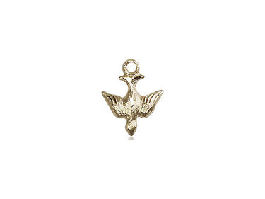 14kt Solid Gold Holy Spirit Dove Medal Pendant 1/2x3/8 small pendant Bliss Manufacturing USA