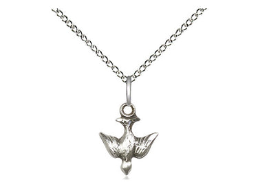 Sterling Silver Small Holy Spirit Dove Pendant Necklace 1/2 x 3/8 inch with 18 inch Chain by Bliss