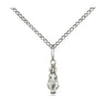 Small sterling silver Infant of Prague Catholic necklace with 3/8 inch pendant on 18 inch chain, handcrafted by Bliss Manufacturing USA