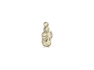 14kt Solid Gold Small St. Jude Patron Saint Medal Pendant 3/8 x 1/8 inches by Bliss Manufacturing