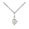 Small Sterling Silver Miraculous Medal Necklace 3/8 x 1/4 inch with 18 inch chain by Bliss