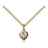Small 14kt Gold Filled Miraculous Heart Medal Necklace 1/4 x 1/8 inch with 18 inch chain handcrafted by Bliss