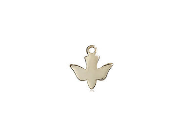 14kt Solid Gold Holy Spirit Medal Pendant 3/8 x 3/8 Small by Bliss