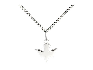 Small Sterling Silver Holy Spirit Dove Medal Necklace 3/8 inch on 18 inch Chain Bliss USA