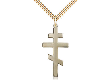 14kt Gold Filled Large St. Andrew Cross Necklace 1 3/8 x 5/8 inch pendant 24 inch chain handmade by Bliss