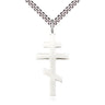 Sterling silver St. Andrew patron saint medal necklace, 1 3/8 x 5/8 inch medal, 24 inch curb chain, Bliss