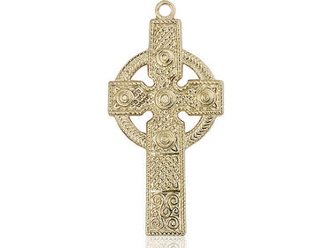 Large 14kt solid gold Kilklispeen Celtic cross pendant 1 3/8 x 5/8 inches handcrafted in USA by Bliss Manufacturing