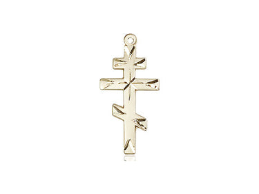 14kt Solid Gold Medium Catholic Cross Pendant 3/4 inch by 3/8 inch handcrafted by Bliss