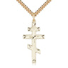14kt Gold Filled Large Catholic Cross Necklace 1 3/8 inch by 5/8 inch on 24 inch curb chain by Bliss