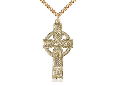 14kt Gold Filled Extra Large Cross Necklace 1 7/8 x 7/8 inches with 24 inch chain handcrafted by Bliss USA
