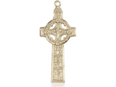 14kt solid gold large scriptures cross pendant 1 3/4 inch engraved Biblical verses by Bliss
