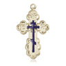 14kt Solid Gold St. Olga Cross Pendant 1 1/8 inch handmade by Bliss Manufacturing USA