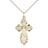14kt Gold Filled St. Olga Cross Necklace 1 1/8 x 5/8 inches on 18 inch chain by Bliss Manufacturing