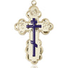 14kt solid gold St. Olga cross pendant, 1 3/8 x 7/8 inches, handcrafted by Bliss Manufacturing USA