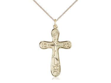Large 14kt Gold Filled Cross Necklace 1 1/4 x 3/4 inch with 18 inch Chain by Bliss