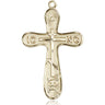 14kt Solid Gold Large Cross Pendant 1 1/4 x 3/4 inches handcrafted by Bliss Manufacturing USA