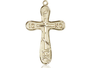 14kt Solid Gold Large Cross Pendant 1 1/4 x 3/4 inches handcrafted by Bliss Manufacturing USA