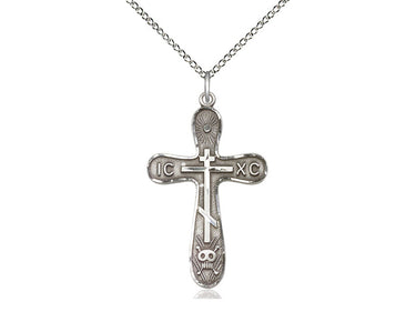 Sterling Silver Large Cross Necklace 1 1/4 inch by 3/4 inch pendant on 18 inch chain handcrafted by Bliss