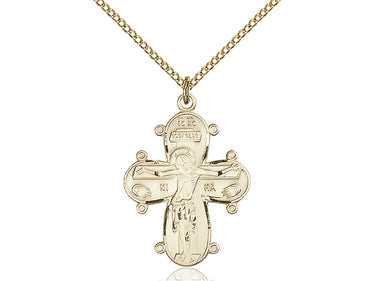 Medium 14kt Gold Filled Christine Cross Necklace 1 1/8 x 3/4 inches on 18 inch chain by Bliss