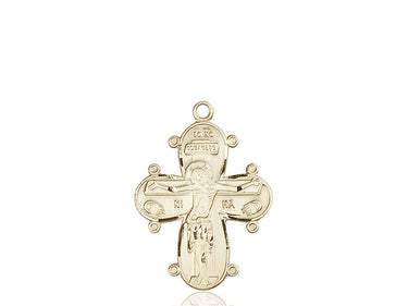 14kt Solid Gold Christine Cross Pendant 1 1/8 x 3/4 inches handcrafted by Bliss Manufacturing USA