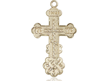 Large 14kt Solid Gold Catholic Cross Pendant 1.5x0.875 inch handcrafted by Bliss Manufacturing USA