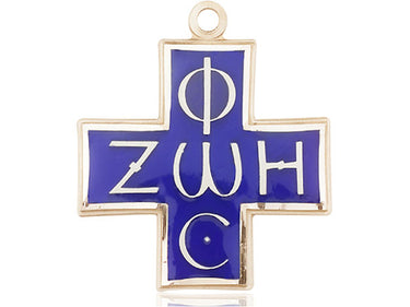 Large 14kt Solid Gold Light and Life Cross Pendant 1.375 x 1.25 inches by Bliss Manufacturing USA