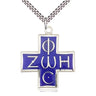 Large Sterling Silver Light and Life Cross Necklace 1 3/8 inch pendant 24 inch chain USA made by Bliss