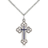 Sterling Silver Russian Orthodox Cross Necklace 0.875 x 0.5 inches with 18 inch chain by Bliss Manufacturing