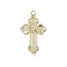 14kt Solid Gold Russian Orthodox Cross Pendant 7/8 x 1/2 inch handcrafted in USA by Bliss Manufacturing