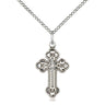 Sterling Silver Russian Orthodox Cross Necklace 7/8 x 1/2 inch with 18 inch chain by Bliss Manufacturing USA