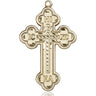 14kt Solid Gold Large Cross Pendant 1 3/8 x 7/8 inch handcrafted by Bliss Manufacturing USA