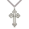 Sterling Silver Large Cross Necklace with 24 inch chain, 1 3/8 x 7/8 inches, handmade in USA by Bliss