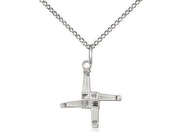Sterling Silver St. Brigid Cross Necklace 5/8 inch small pendant 18 inch chain handcrafted by Bliss