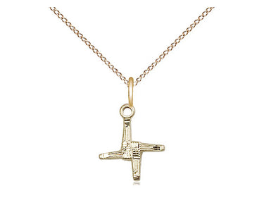 Small 14kt Gold Filled St. Brigid Patron Saint Medal Necklace with 18 inch chain by Bliss Manufacturing