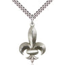 Sterling Silver Fleur de Lis Pendant Necklace 1 1/8 x 3/4 inch with 24 inch chain by Bliss Manufacturing