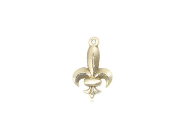 Small 14kt Solid Gold Fleur de Lis Medal Pendant 1/2 x 3/8 inch by Bliss Manufacturing