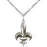 Sterling Silver Fleur de Lis Pendant Necklace 3/4 x 1/2 Inch Medium with 18 Inch Curb Chain by Bliss