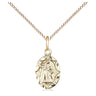 14kt Gold Filled St. Ann Medal Necklace Small 1/2 x 1/4 inch with 18 inch Chain by Bliss