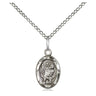 Small sterling silver St. Christopher patron saint medal necklace 1/2 x 1/4 inches with 18 inch chain by Bliss