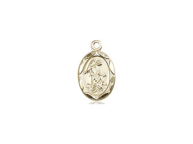 14kt Solid Gold Guardian Angel Medal Pendant 1/2 inch by 1/4 inch by Bliss Manufacturing