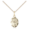 14kt Gold Filled Small St Francis of Assisi Patron Saint Medal Necklace 1/2 inch x 1/4 inch on 18 inch Chain by Bliss