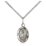 Sterling silver St. Jude patron saint medal necklace, small 1/2 x 1/4 pendant with 18 inch chain, handcrafted by Bliss