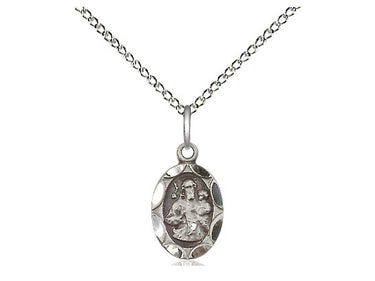Small sterling silver St. Joseph patron saint medal necklace with 18 inch chain by Bliss Manufacturing