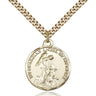 14kt Gold Filled Guardian Angel Pendant Necklace 7/8 inch by 3/4 inch with 24 inch chain by Bliss