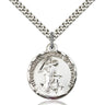 Sterling silver Guardian Angel pendant necklace 7/8 x 3/4 inches with 24 inch chain by Bliss