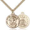 14kt Gold Filled St. Michael the Archangel Patron Saint Medal Necklace 7/8 x 1 3/8 inch with 24 inch Chain by Bliss