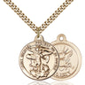 14kt Gold Filled St. Michael Archangel Medal Necklace 7/8 x 1 3/8 inches on 24 inch curb chain by Bliss