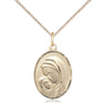 14kt Gold Filled Madonna and Child Pendant Necklace 3/4 inch by 1/2 inch with 18 inch chain by Bliss