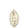 14kt solid gold large Miraculous Medal pendant 1 3/8 x 3/4 inches handcrafted by Bliss USA