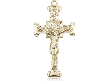 14kt Solid Gold Large Crucifix Pendant 1 3/4 x 7/8 inches by Bliss Manufacturing USA